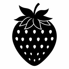 Black Strawberry Shape Vector Illustration