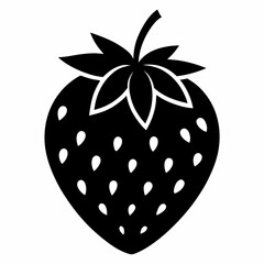 Black Strawberry Shape Vector Illustration