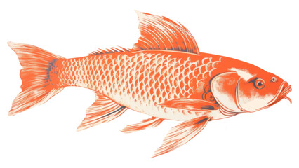Fototapeta premium PNG Koi goldfish animal art.
