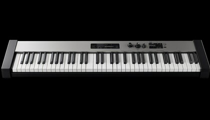 Fototapeta premium Silver Keyboard Musical Instrument With Keys