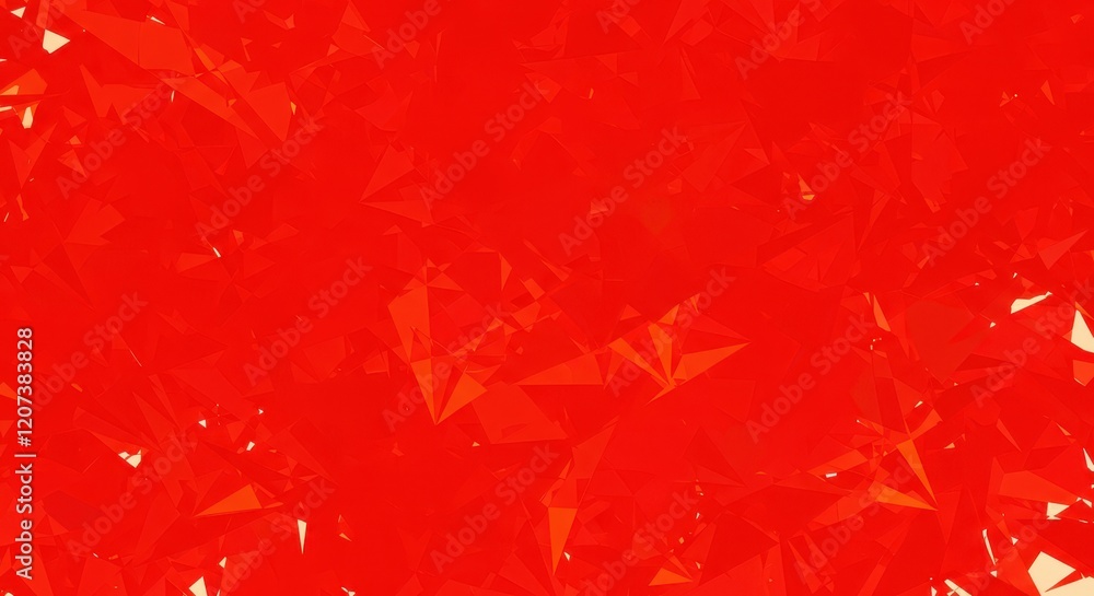 Poster vibrant abstract geometric red pattern with dynamic triangles