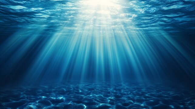 Water caustic light effect with overlay effect. Realistic vector illustration of blue background with swimming pool or sea deep with sun shadow and refraction. Ocean underwater or surface bg.