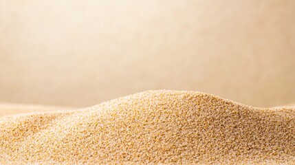 Fine Granules of Sand on a Smooth Surface Captured in Soft Light for Background and Textures in Artistic Designs and Natural Landscapes