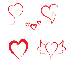 cute linear hearts for valentine's day