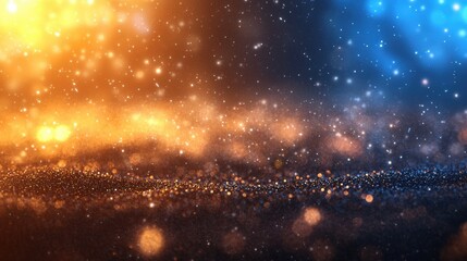 Fototapeta premium Sparkling Galaxy: A Celestial Tapestry of Gold and Blue