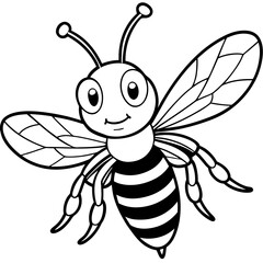 bee line art isolated on white