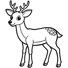 deer illustration line art