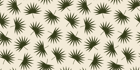 Seamless vector pattern with palm leaves. Tropical ornament.