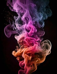 Fototapeta premium colorful smoke on black background