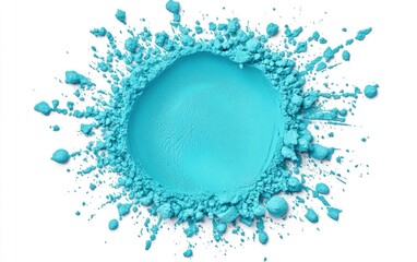 Obraz premium Powder splash in a turquoise color on a white background, detailed illustration, high-resolution photography, stock photo, professional lighting, 