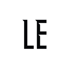 LE monogram logo design letter text name symbol monochrome logotype alphabet character simple logo
