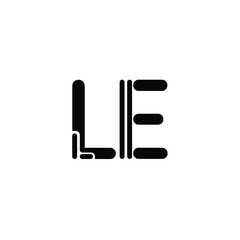 LE monogram logo design letter text name symbol monochrome logotype alphabet character simple logo
