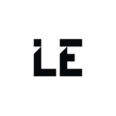 LE monogram logo design letter text name symbol monochrome logotype alphabet character simple logo