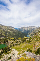 Fototapeta premium Summer landscape in Vall de Boi in Aiguestortes and Sant Maurici National Park, Spain