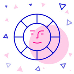 Line Sun icon isolated on white background. Colorful outline concept. Vector