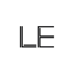 LE monogram logo design letter text name symbol monochrome logotype alphabet character simple logo