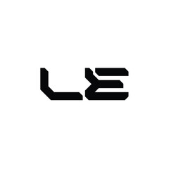 LE monogram logo design letter text name symbol monochrome logotype alphabet character simple logo