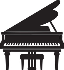 Piano silhouette vector art illustration. Piano vector icon. © Rina