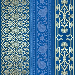 wedding card design, traditional paisley floral pattern , royal India	