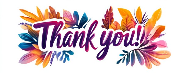 Obraz premium Thank you - modern colorful calligraphy lettering text on white background