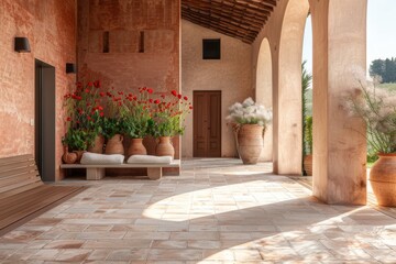 Serene Tuscany Courtyard in Italian Style