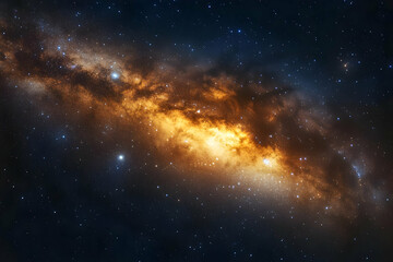 Majestic cosmic swirl of stars and nebulae in deep space, a vibrant celestial tapestry of light and color
