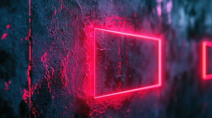 Fototapeta premium Neon Glow on Rough Wall: Abstract Cyberpunk Art