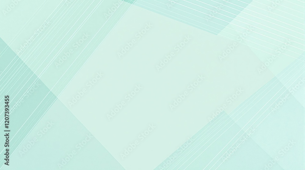 Poster abstract mint green geometric background with soft overlapping lines