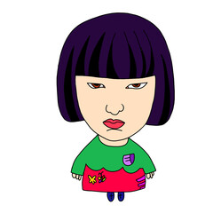 woman, female, customer, cartoon
