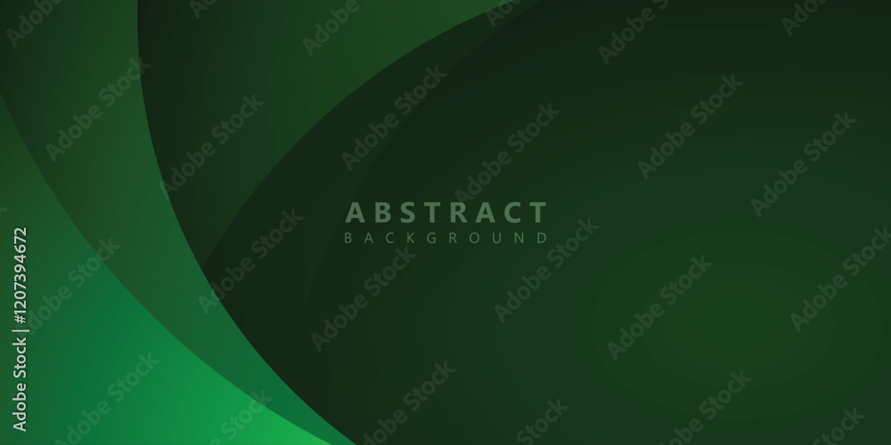 Wall mural modern vector paper layer circle dark green abstract background
