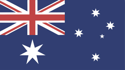 Flat Australia Flag Design with Iconic Union Jack Elements © SABBIR