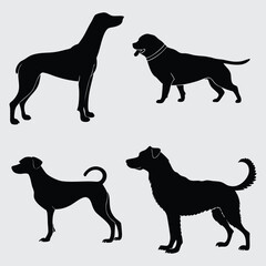  Deferent dog breed  image silhouette vector art and illustration