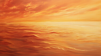Obraz premium Serene Sunset Over Calm Ocean Waves with Warm Color Palette
