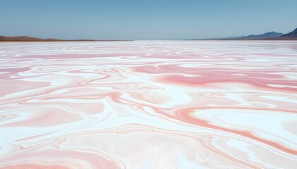 Fototapeta premium Abstract Pink and White Landscape of Salt Flat