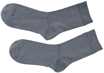 Grey Men's Socks isolated on a transparent background.