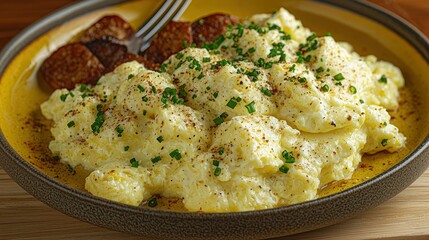 Fluffy Scrambled Eggs with Crispy Potatoes: A Delicious Breakfast