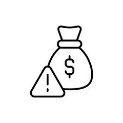 Business risk outline icons, minimalist vector illustration ,simple transparent graphic element .Isolated on white background