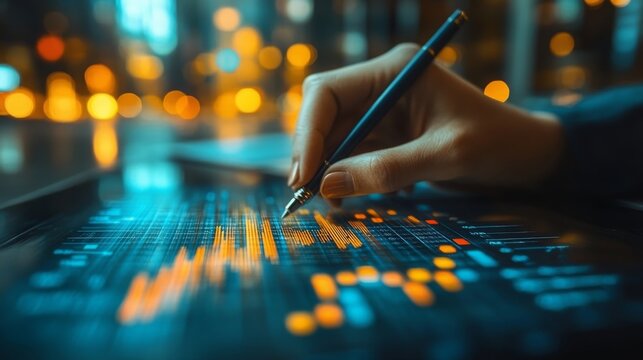 Business using customer data analysis to create tailored solutions in a modern office environment