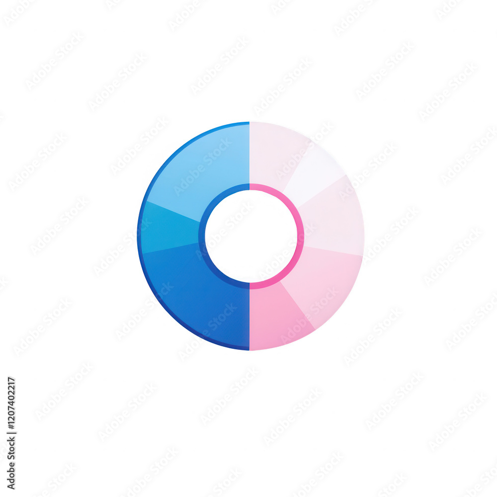 Poster a colorful graphic element with blue and pink sections, perfect for design projects., isolated on a 