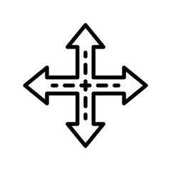 Fototapeta premium Crossroads vector icon