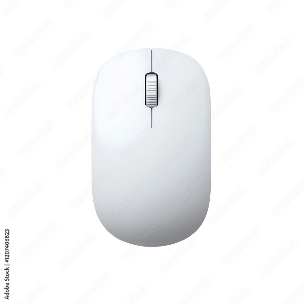 Fototapete a sleek white computer mouse designed for optimal user comfort and precision., isolated on a transpa