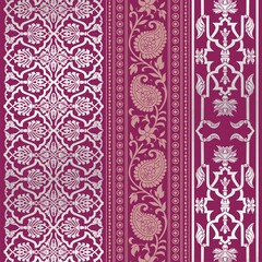 wedding card design, traditional paisley floral pattern , royal India	
