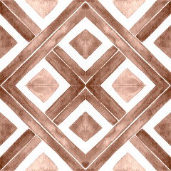 Watercolor Azulejos Tile in Mocha tones