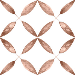 Watercolor Azulejos Tile in Mocha tones
