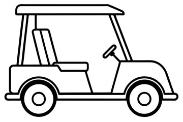 Golf Buggy Line Art Graphic