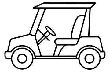 Fototapeta premium Golf Buggy Line Art Graphic