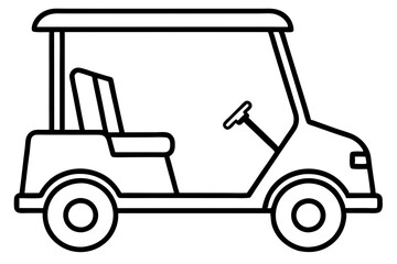 Golf Buggy Line Art Graphic