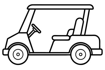 Golf Buggy Line Art Graphic