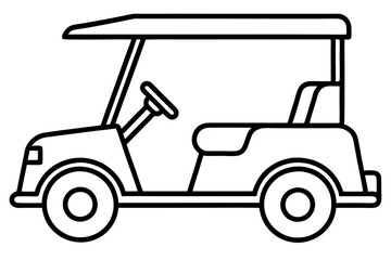 Golf Buggy Line Art Graphic
