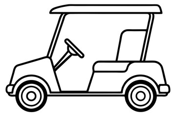 Golf Buggy Line Art Graphic